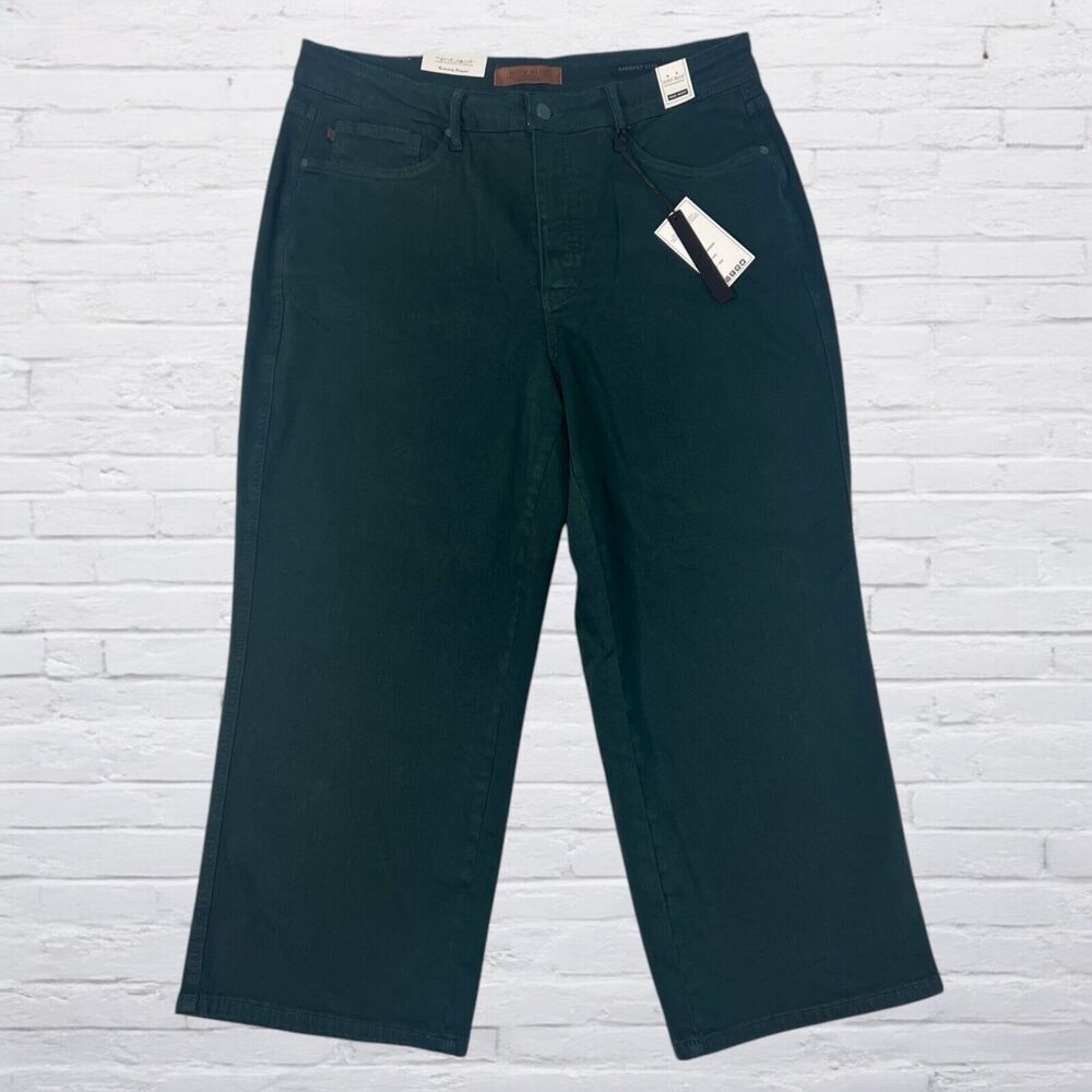 Judy Blue Dark Teal Cropped Wide-Leg Jeans